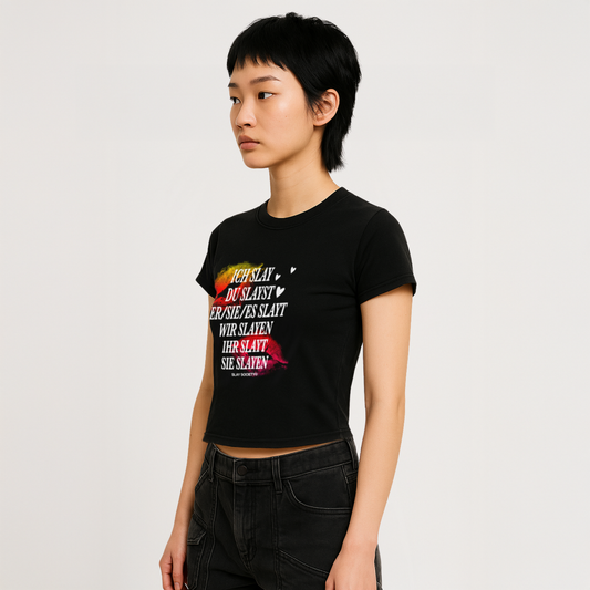 The 'ICH SLAY' German Conjugation Baby Tee