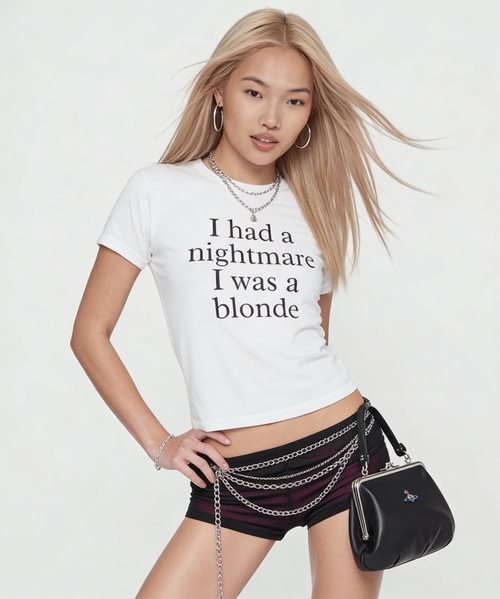 "I Had a Nightmare I Was Blonde" Graphic Baby Tee