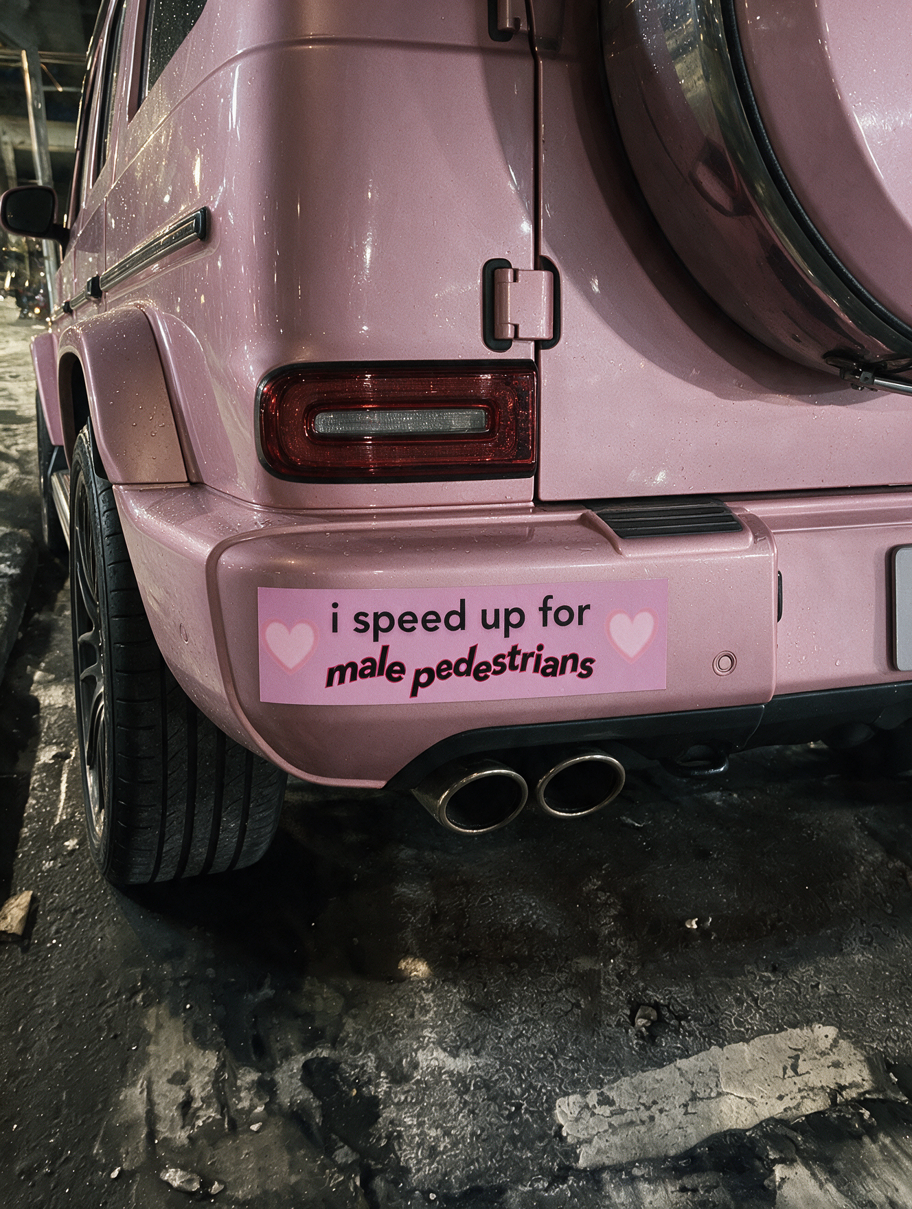 The 'I speed up for Male Pedestrians' Bumper Sticker